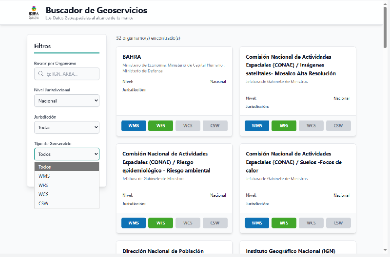 buscador geoservicios